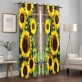 thumbnail image 2 of Wesan Sunflower Floral Blackout Curtains for Bedroom Living Room Decor Grommet Window Drapes 84"x63", 2 of 7