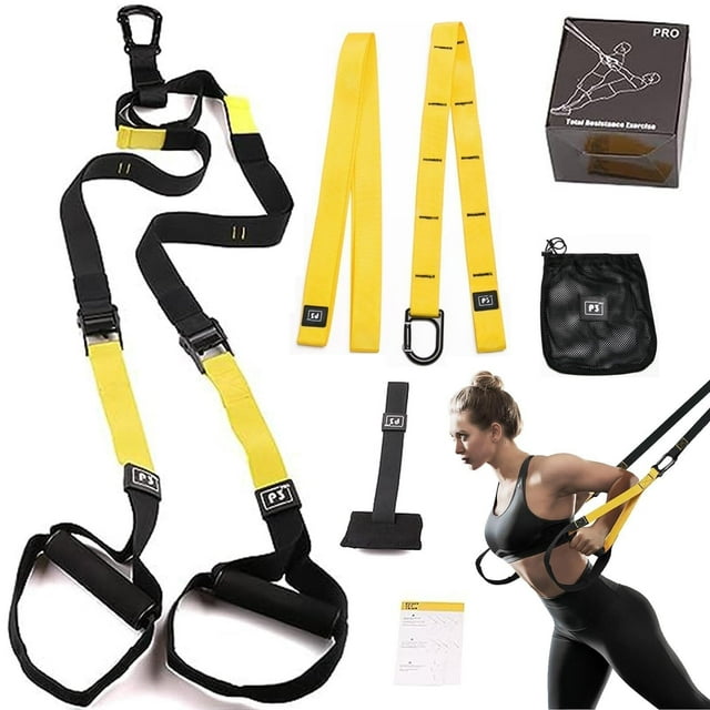 Equipo de Entrenamiento de Suspensión - Resistencia Peso Corporal con Cuerda Ejercicio en Casa Gym Bandas Ligas, entrenamiento en casa, fitness para interiores o exteriores