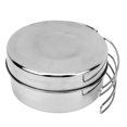 thumbnail image 4 of Stainless Steel Camping Cook Set, Silver Sturdy Durable Camping Cookware Kit, 8pcs For Hiking Backpacking, 4 of 8
