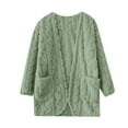 thumbnail image 2 of Hrsba Womens Knit Bed Jacket Trim Open Front Long Sleeve Lounge Tops, 2 of 8