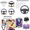 thumbnail image 5 of Yuyamidu Purple Butterfly Car Seat Cover for Women Steering Wheel Cover Auto Seat Belt Strap Pad Trash Can Car Air Vent Organizer Pocket Rearview Mirror Cover Cup Holder Key Chain 15 Pack, 5 of 7