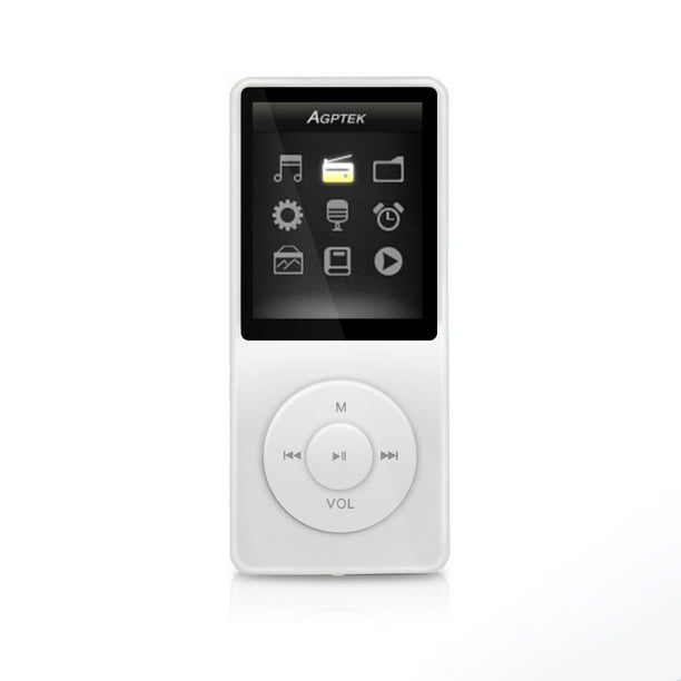 AGPTEK A02 8GB MP3 Player supports upto 32GB, Bright_White Walmart