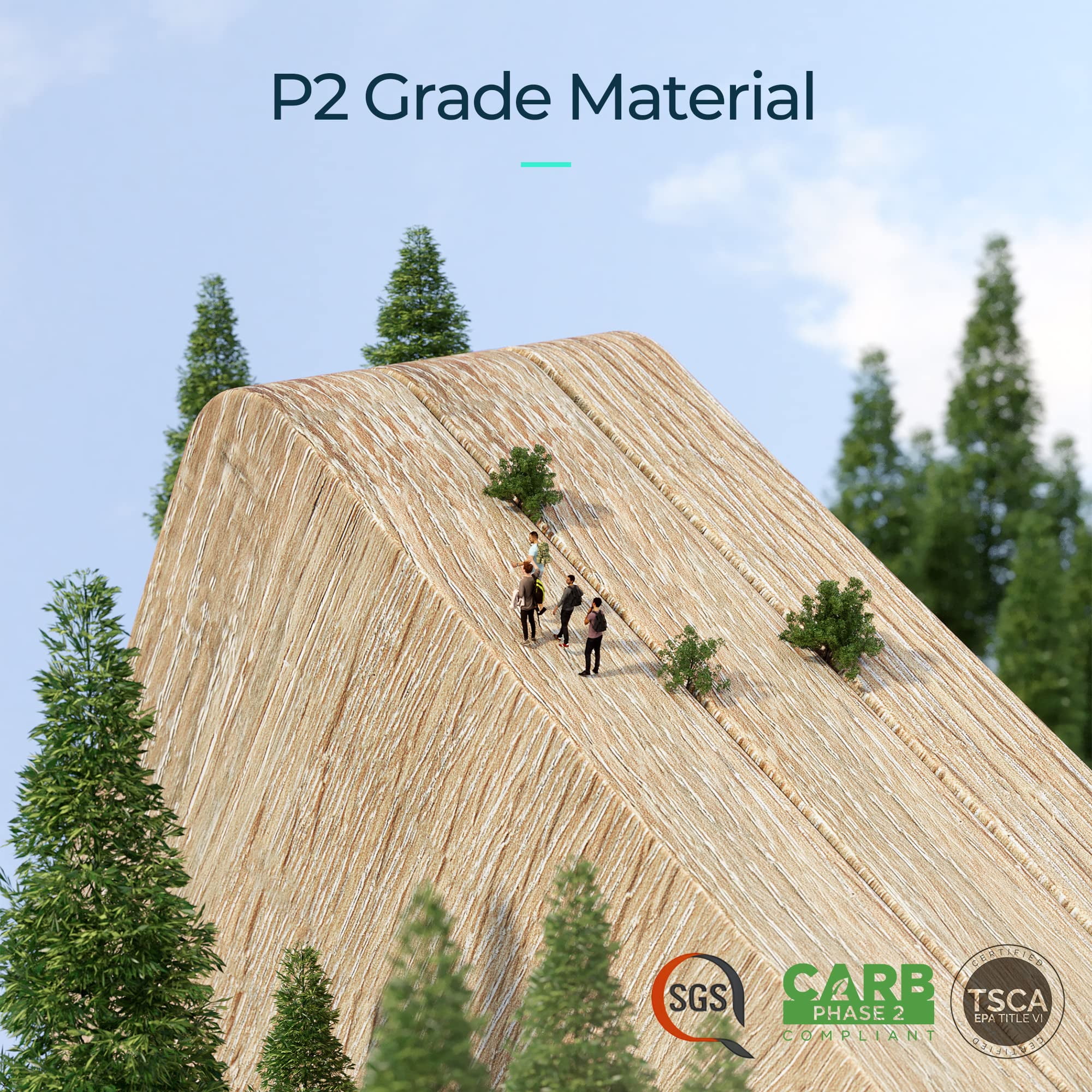 LINSY HOME 40in 3 Tier Bookshelf, Small Bookcase Shelf Storage Organizer, Modern Book Shelf for Bedroom, Living Room and Home Office,Light Brown