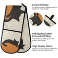 thumbnail image 2 of Yayeee Double Oven Mitt Kitchen Heat Resistant Baking 35" x7" Quilted Glove, Sleeping Black Cat, 2 of 6