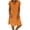 Orange, variant on Women Plus Size Dresses Women Loose V-Neck Solid Short Sleeve Cotton And Linen Dress