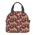 thumbnail image 2 of Goofa record Skull rock Pattern Lunch Bag ,Insulated Lunch Box, Small Leakproof Cooler Food Lunch Containers Reusable High Capacity Lunch Tote Bags, 2 of 8