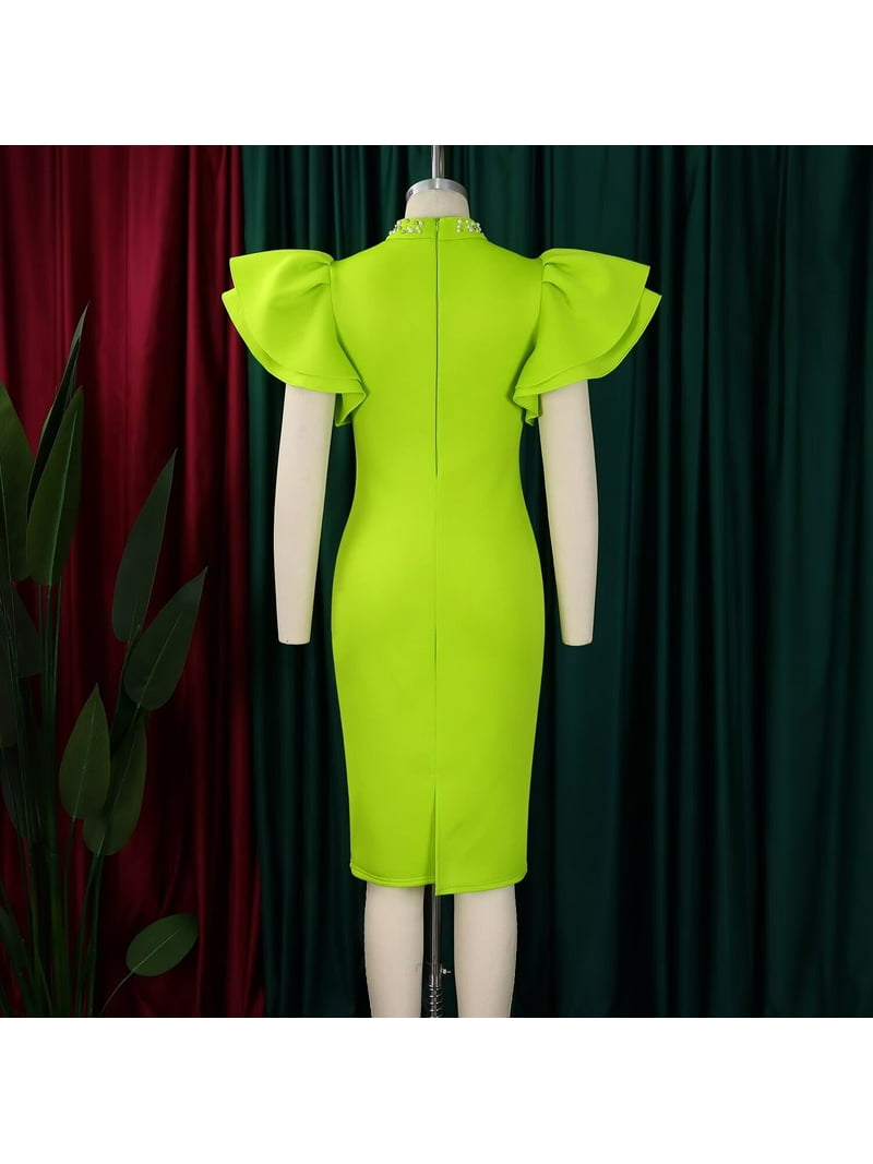 Women's Mock Neck Sexy Studded Beaded Midi Sexy Club Dresses Office Work Dress Women's Mock Neck Sexy Studded Beaded Midi Sexy Club Dresses Office Work Dress