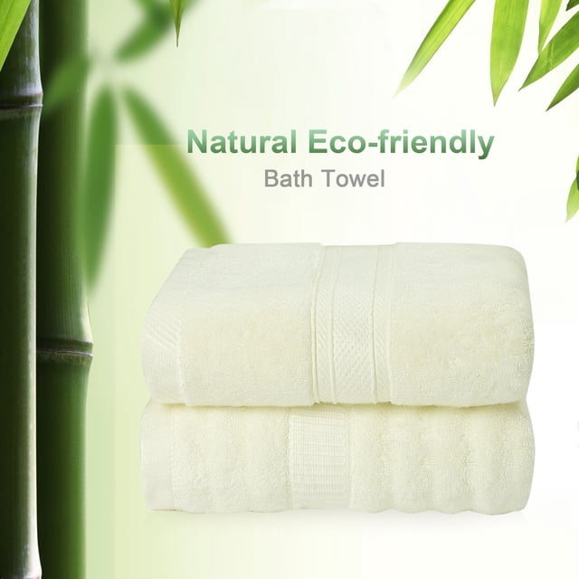 PiccoCasa 2-Piece 27"x54" Bath Towel Set Soft Absorbent Beige