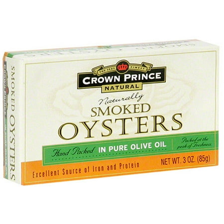 Crown Prince Naturally Smoked Oysters In Olive Oil, 3 oz (Pack of