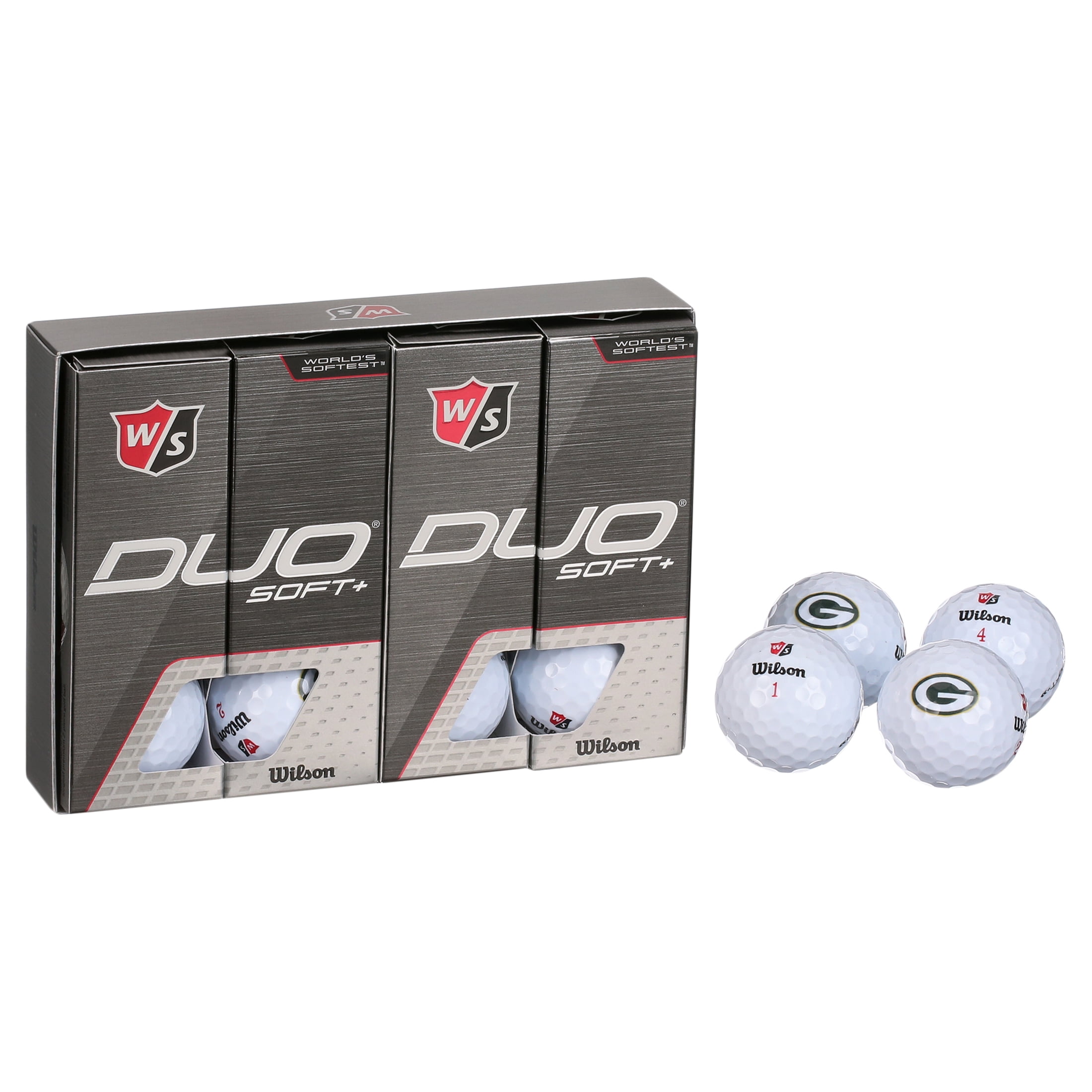 Wilson Staff Duo Soft + NFL Golf Balls White, Green Bay Packers