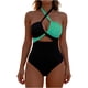 thumbnail image 3 of TaTaai V-Neck Neck Strap Bikini for Women, Sleeveless Camisole Style, Conservative Profile, Summer Pool Sea Wear, Printed Design, Regular Cut, With Chest Pad Gift, 3 of 6