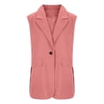 thumbnail image 5 of TODOZO Summer Blazers for Women Lightweight Womens Blazer Summer Blouses for Women 2025 Women's Sleeveless Coat Solid Color Cardigan Suit Casual Lapel Cardigan Jacket with Pockets Pink 3Xl, 5 of 6