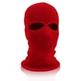 thumbnail image 2 of 2-Hole Knitted Ski Mask Full Face Mask Cover Neck Gaiter Winter Balaclava Warm Beanie for Outdoor Sports Red One Size, 2 of 3
