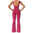 thumbnail image 3 of Women's Yoga Ribbed One Piece Tank Tops Rompers Sleeveless Workout Bodysuits Exercise Jumpsuits, 3 of 8