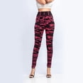 thumbnail image 2 of Leggings Termicos Gibobby para Mujer Estampado de rayas Imitación de mezclilla Rojo M, 2 of 5
