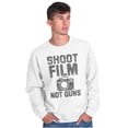 thumbnail image 2 of Shoot Film Not Guns Photographer Pun Sweatshirt for Men or Women Brisco Brands L, 2 of 6