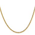 thumbnail image 2 of Primal Gold 14 Karat Yellow Gold 2.3mm Lightweight Diamond-cut Rope with Lobster Clasp Chain, 2 of 4
