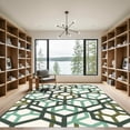 thumbnail image 2 of ODIKA 6'x9' Machine Washable Non-Slip Area Rug, Geometric Sage Green High Traffic Rug, Green, 1103105, 2 of 7