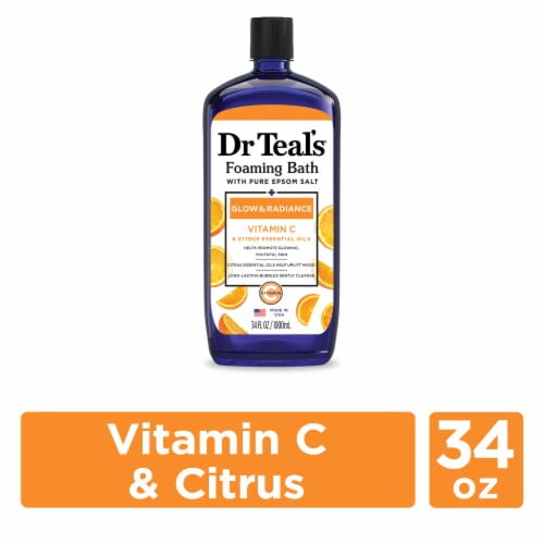 Dr Teal's Vitamin C Glow & Radiance Pure Epsom Salt Foaming Bath 34 fl oz - Pack of 2