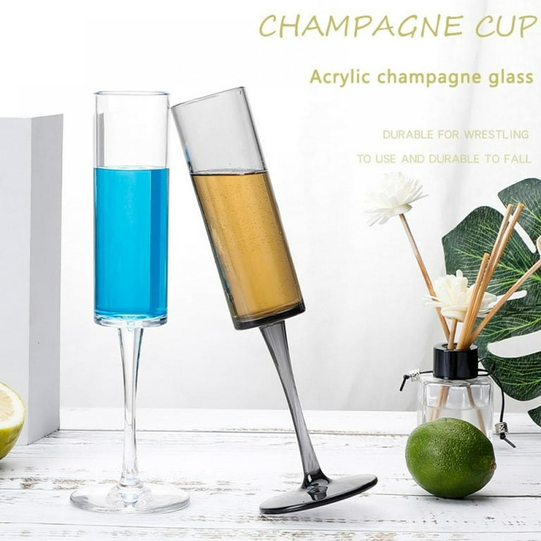 Glass Champagne 4 Pack 6-ounce Champagne Glasses 4pc Set, Premium Square  Edge Blown Glass Wine Glass