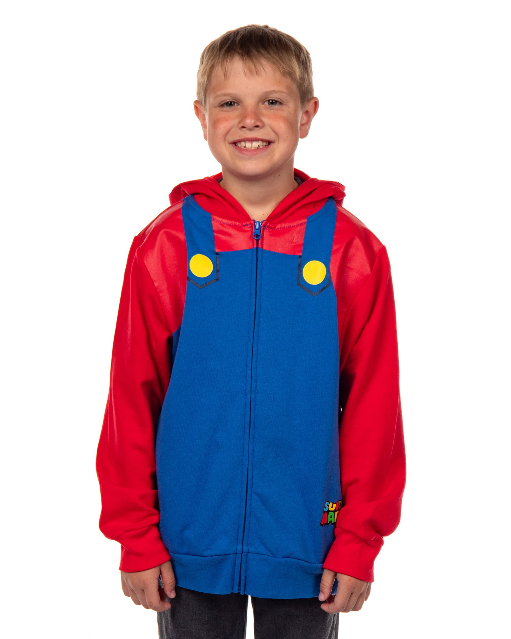 Super Mario Hoodie Boys Nintendo Long Sleeve Zip Up Jacket Lightweight Pullover Hooded Sweatshirt