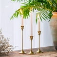 thumbnail image 6 of Candlestick Holders Taper Candle Holders, Set of 3 Candle Stick Holders Set, Brass Gold Candlestick Holder Set, Vintage Modern Decorative Centerpiece for Table Mantel Wedding Housewarming Gift, 6 of 6