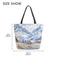 thumbnail image 5 of FORMRS Womens Canvas Tote Bag with Zipper Inner Pocket Shoulder Handbag, Winter Mountain, 5 of 7