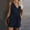 Navy, variant on Women's Summer Casual Shorts Jumpsuit Plain Scoop Button Down Sleeveless Tank Top Rompers With Pockets Wine L