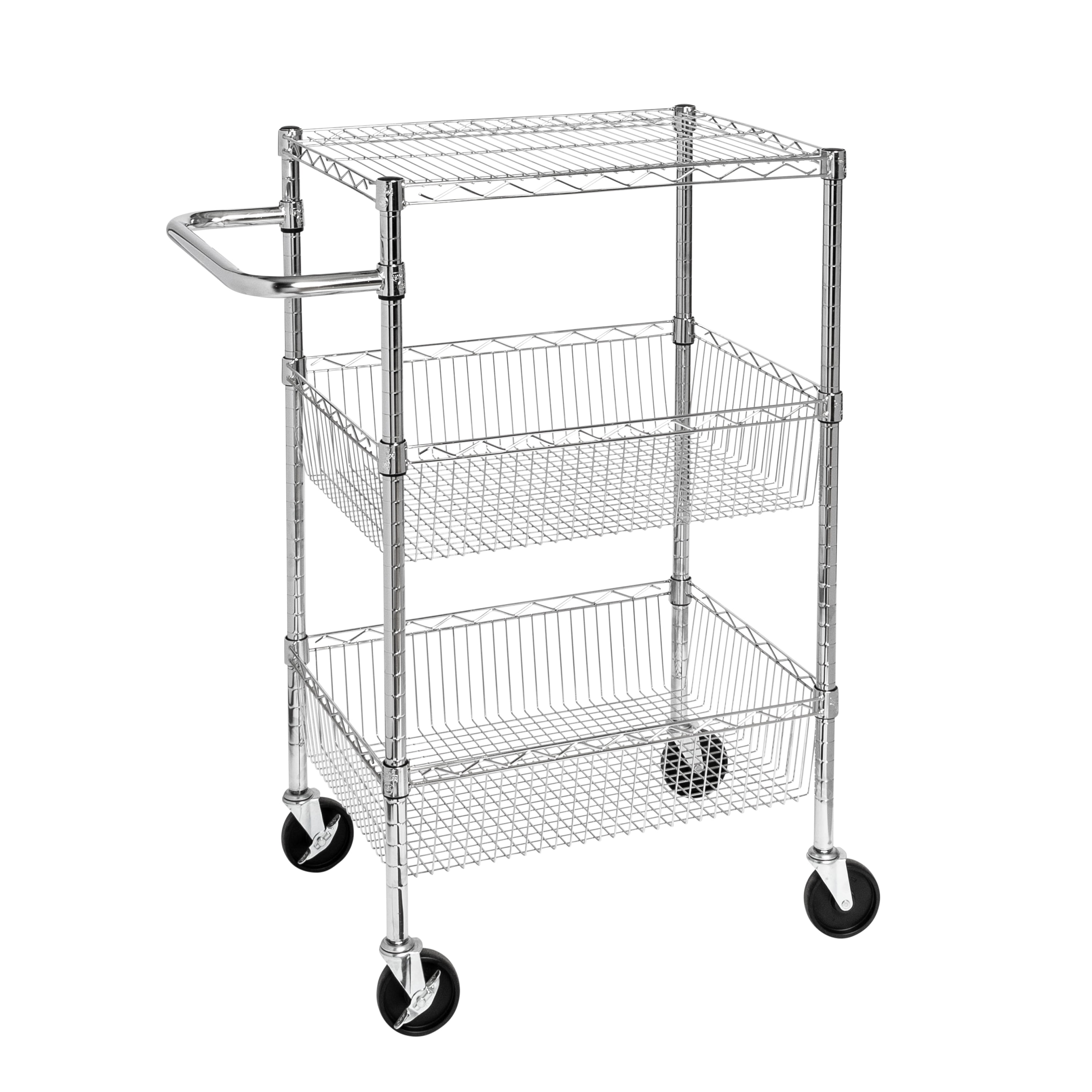 Honey Can Do 3 Shelf Chrome Storage Cart, Chrome