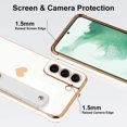 thumbnail image 3 of Designed for Samsung Galaxy S22 Plus 5G Case White Love Hearts Design for Women Girl Men, Luxury Plating with Strap Stand Full Camera Lens Protection Bumper for Galaxy S22 Plus 5G, 3 of 12