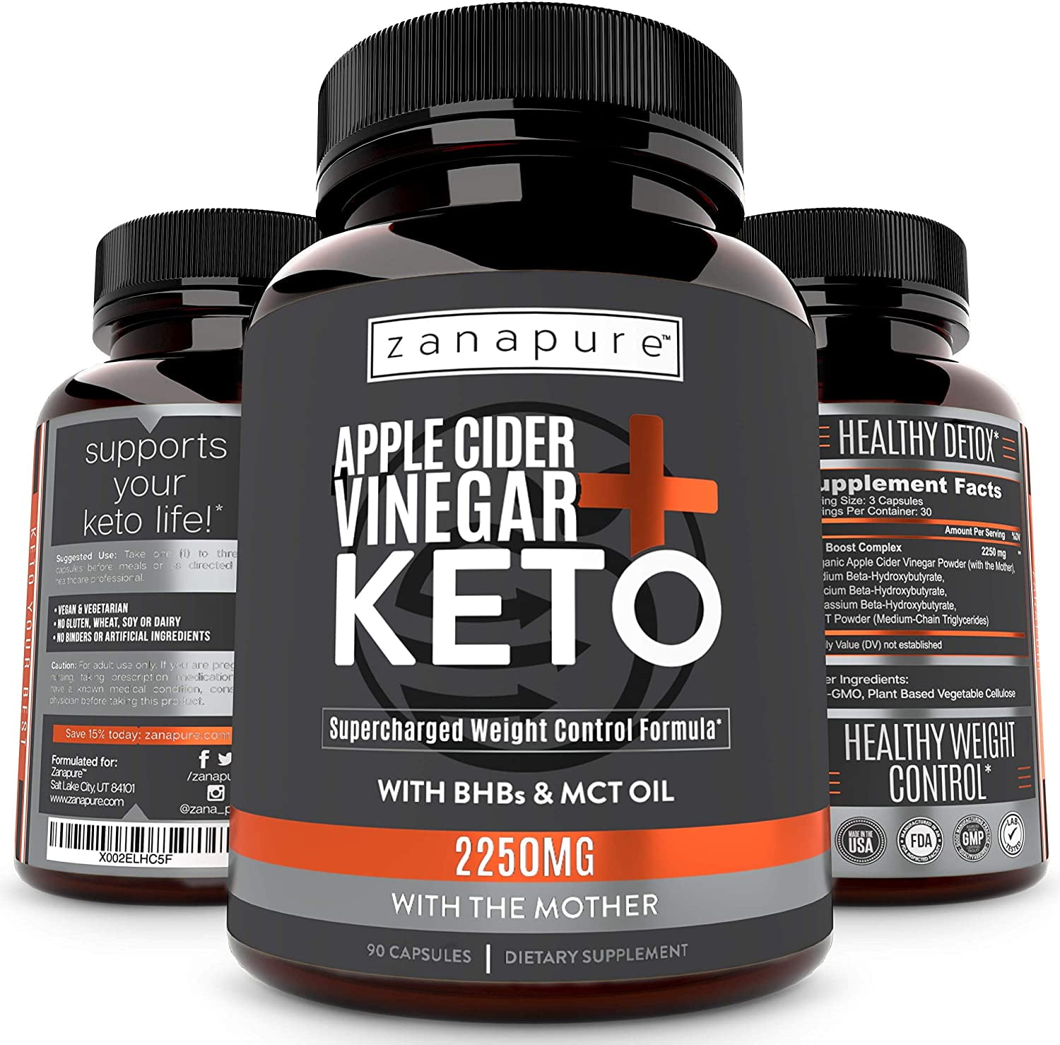 Zanapure Apple Cider Vinegar Keto Support Ketosis & Weight Control