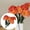Orange red, variant on 7-Heads Artificial Silk Carnation Flowers Bouquet,16" Wedding Home Outdoor Decor (Orange),Orange red,1PC