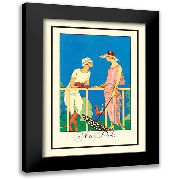 Barbier, George 11x14 Black Modern Framed Museum Art Print Titled - Au Polo