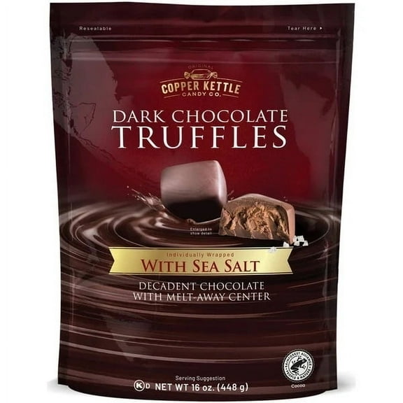 Copper Kettle Candy Company Dark Chocolate Sea Salt Truffles 16 Ounce