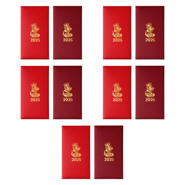 10 sobres rojos para tarjetas de felicitación de año Nuevo chino, sobres rojos para celebraciones, sobres de dinero de la , Hong Bao para rojo mezclado