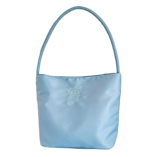 Bolso de hombro de nailon para mujer jinwen Hobo gran capacidad cumpleaños Azul