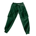 thumbnail image 3 of Godokuleh Men's Baggy Cargo Pants Drawstring Elastic Waist Flap Pocket Street Jogger Cargo Pants Dark Green 3XL, 3 of 4