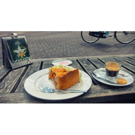 Canvas Print Amsterdam Food Coffee Cake Snack Pastry Eat Stretched Canvas 10 x