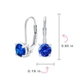 thumbnail image 4 of Bling Jewelry Womens 1CT Blue CZ Leverback Drop Earrings Simulated Sapphire in .925 Sterling Silver, 4 of 6