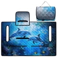 thumbnail image 5 of Xixirimido Golf Cart Seat Covers, Quilted Golf Cart Seat Towel Blanket with 4 Pockets Universal Fit for EZGO Club Car and More 2 Person Seats Carts Non-Slip, Dolphin Fishes Coral Undersea, 5 of 8