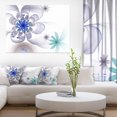 thumbnail image 1 of Blue and Grey Symmetrical Fractal Flower - Floral Canvas Art Print, 1 of 3