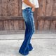 thumbnail image 5 of Pantalones vaqueros sólidos con bolsillo para mujer a la moda, pantalones vaqueros con agujeros para mujer, pantalones informales inferiores Pompotops  ulkah942872, 5 of 6