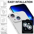 thumbnail image 3 of Dteck for Apple iPhone 15 Plus 3D Bling Diamond Ring Les Cover, Shockproof Drop Protection 9H Tempered Glass Camera Cover Metal Ring Case Friendly Scratch Resistant Camera Lens Protector, colorful, 3 of 5