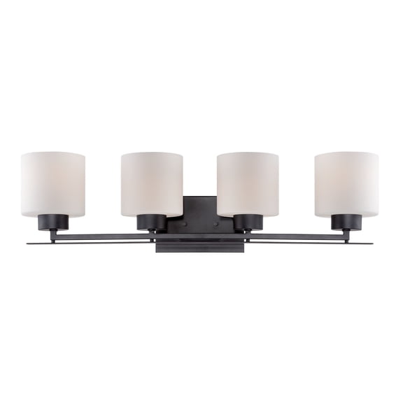 Aged Bronze / Etched Opal Glass 4 - Light Aged Bronze / Dark Brown Glass & Metal Wall Sconce