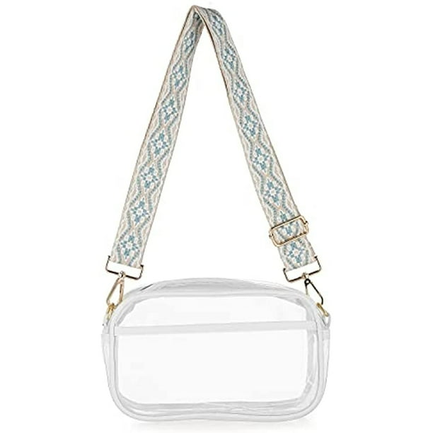 Clear Crossbody Purse Bag, Clear Bag Stadium Approved with Front Pocket