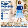 thumbnail image 5 of Vestido Que Rebota, Bouncy Dress for Women, Bouncy Church Dress, Plus Size Elegant Pearl Dress with 3/4 Sleeves, 5 of 6
