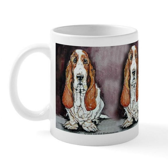 CafePress - Bassett Hound Trio Mug - 11 oz Ceramic Mug - Novelty Coffee Tea Cup