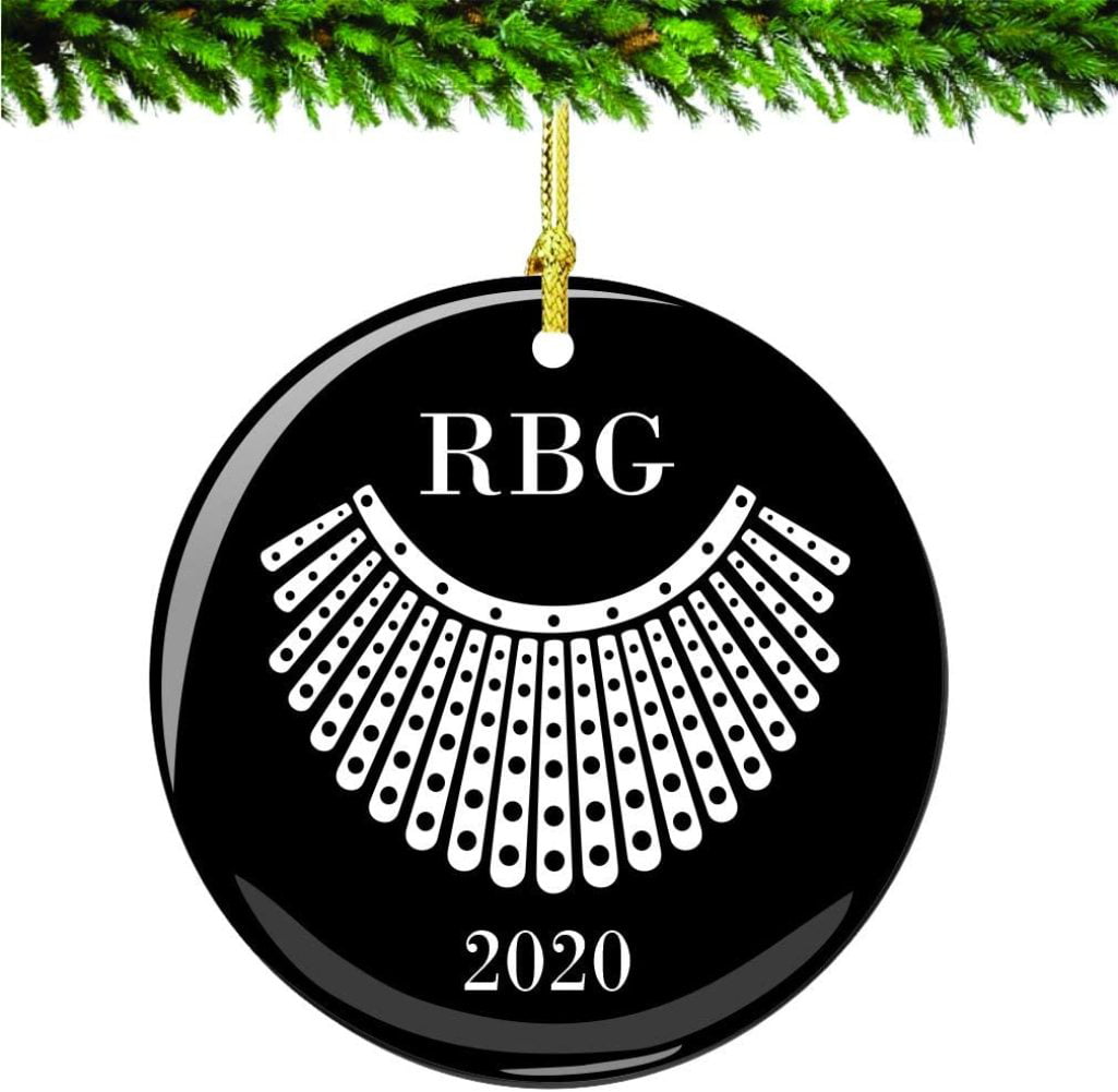 City-Souvenirs Ruth Bader Ginsburg Christmas Ornament 2020 with Lace and RBG Pro 