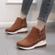 thumbnail image 1 of Nuevos zapatos de caña alta Plataforma de gamuza Tacón de cuña Cremallera lateral y botines de algodón Wmkox8yii sa1530, 1 of 8