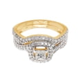thumbnail image 3 of AFFY 10K Solid Yellow Gold Princess & Round Lab Created Moissanite Diamond Halo Bridal Set Ring-6.5, 3 of 8